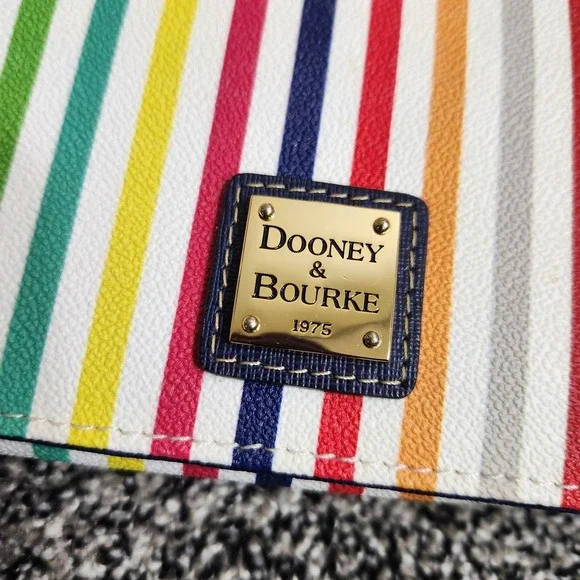 Dooney & Bourke Daphne multicolor Rainbow stripe crossbody Purse Colorful Chic - Picture 7 of 15
